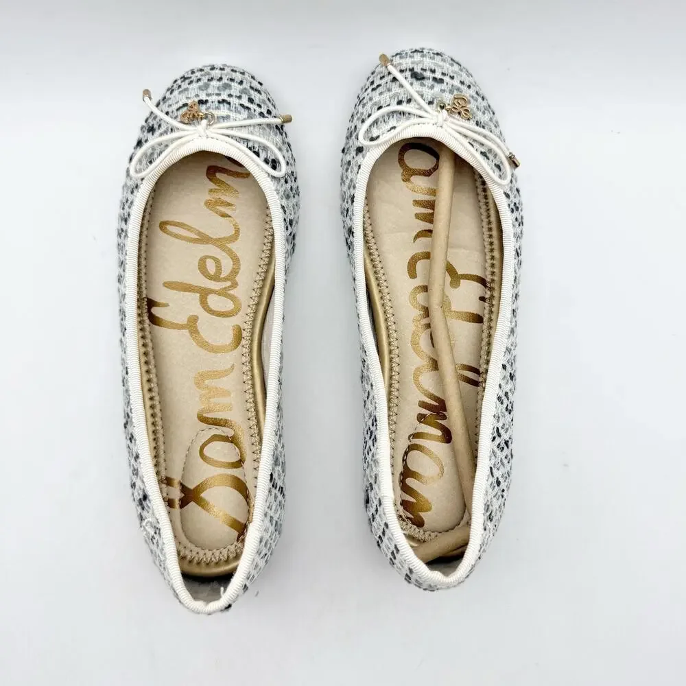 Sam Edelman Kids Felicia Ballet Flats US 2 M EU 33.5 Taupe Vegan Fabric NIB